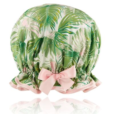 Bonnet de douche palmiers tropicaux