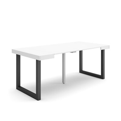 Skraut Home | Extendable Console Table | Folding dining table | 180 | For 8 people | Solid wood legs | Modern Style | White249_7_02