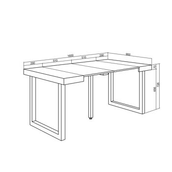 Accueil | Table console extensible | Table à manger pliante | 160 | Pour 8 personnes | Pieds en bois massif | Style moderne | Blanc206_25_02 3