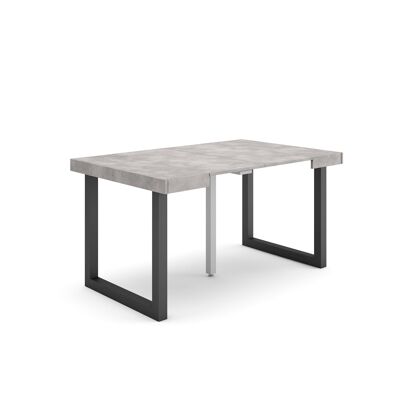 Skraut Home | Extendable Console Table | Folding dining table | 140 | For 6 people | Solid wood legs | Modern Style | Cement177_19_02