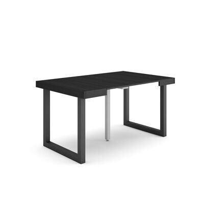 Skraut Home | Extendable Console Table | Folding dining table | 140 | For 6 people | Solid wood legs | Modern Style | Black175_41_02