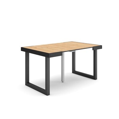 Accueil | Table console extensible | Table à manger pliante | 140 | Pour 6 personnes | Pieds en bois massif | Style moderne | Chêne178_18_02