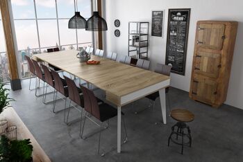 Skraut Home - Table à manger console extensible Nordic K jusqu'à 300 cm, finition Blanc Mat / Chêne Brossé.
DL-7DH0-3408 1