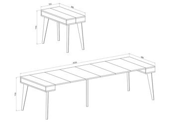 Skraut Home - Table à manger console extensible Nordic K jusqu'à 300 cm, finition Blanc Mat / Chêne Brossé.
DL-7DH0-3408 2