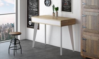 Skraut Home - Table à manger console extensible Nordic K jusqu'à 300 cm, finition Blanc Mat / Chêne Brossé.
DL-7DH0-3408 3