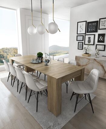 Skraut Home - Table console de repas extensible jusqu'à 237 cm, coloris chêne clair, Dimensions fermé : 90x50x78 cm de hauteur. HA-1Q6N-1X7U 2