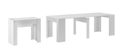 Skraut Home - Mesa consola de comedor extensible hasta 237 cm, blanco mate, Dimensiones cerrada: 90x50x78 cm de alto. PZ-HPSX-ZGI1