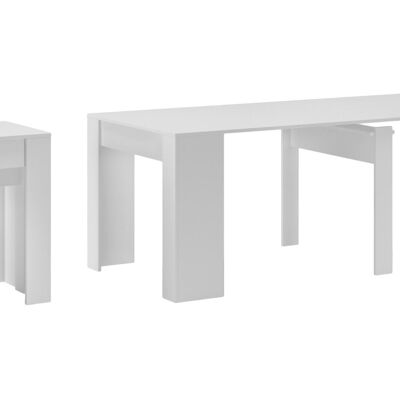 Skraut Home - Table console de repas extensible jusqu'à 237 cm, blanc mat, Dimensions fermées : 90x50x78 cm de hauteur. PZ-HPSX-ZGI1