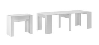 Skraut Home - Table console de repas extensible jusqu'à 237 cm, blanc mat, Dimensions fermées : 90x50x78 cm de hauteur. PZ-HPSX-ZGI1 1