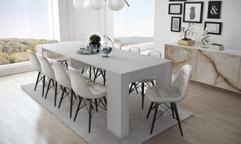 Skraut Home - Table console de repas extensible jusqu'à 237 cm, blanc mat, Dimensions fermées : 90x50x78 cm de hauteur. PZ-HPSX-ZGI1 2