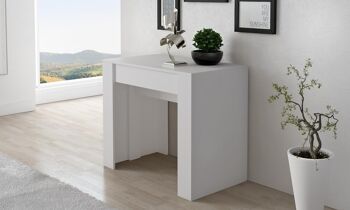 Skraut Home - Table console de repas extensible jusqu'à 237 cm, blanc mat, Dimensions fermées : 90x50x78 cm de hauteur. PZ-HPSX-ZGI1 3