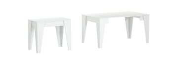 Skraut Home - Table console de salle à manger TM extensible jusqu'à 146 cm, coloris blanc mat, Dimensions fermées : 90x53.6x74cm. 2L-DLEZ-ZAX4 1