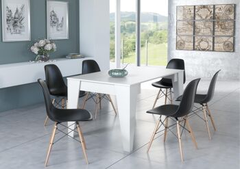 Skraut Home - Table console de salle à manger TM extensible jusqu'à 146 cm, coloris blanc mat, Dimensions fermées : 90x53.6x74cm. 2L-DLEZ-ZAX4 2