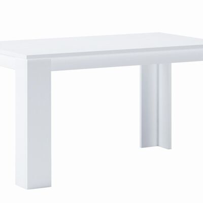 Skraut Home - Table à manger 140 cm, blanc mat, dimensions : 80 largeur x 138 longueur 75 cm hauteur
