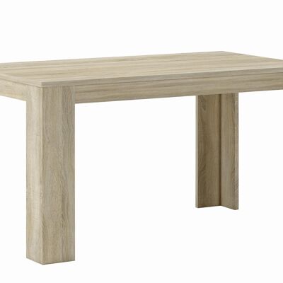 Skraut Home - Table à manger 140 cm, couleur chêne clair, dimensions : 80 largeur x 138 longueur 75 cm hauteur