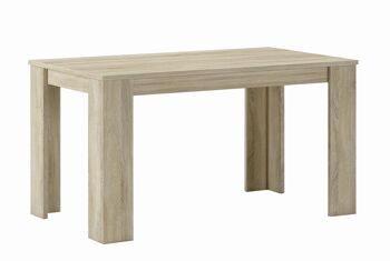 Skraut Home - Table à manger 140 cm, couleur chêne clair, dimensions : 80 largeur x 138 longueur 75 cm hauteur 1