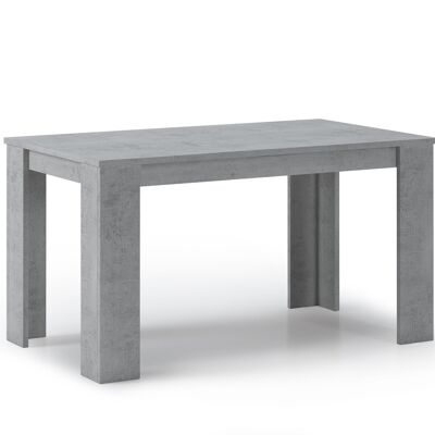 Skraut Home - Table à manger WIND 140 cm, couleur CIMENT, dimensions : 80 largeur x 138 longueur 75 cm hauteur