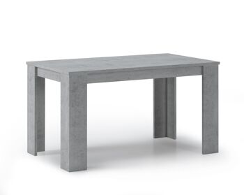 Skraut Home - Table à manger WIND 140 cm, couleur CIMENT, dimensions : 80 largeur x 138 longueur 75 cm hauteur 1