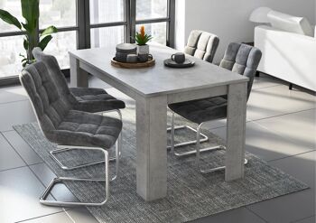 Skraut Home - Table à manger WIND 140 cm, couleur CIMENT, dimensions : 80 largeur x 138 longueur 75 cm hauteur 2