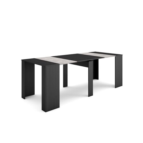 Skraut Home | Mesa Consola extensible | Mesa comedor plegable | 220 | Para 10 comensales | Comedor y cocina | Estilo Moderno | Negro274_5_02