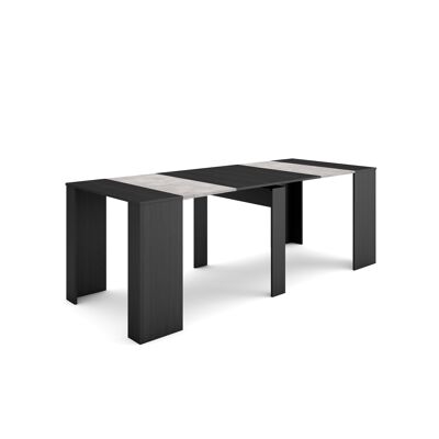 Skraut Home | Extendable Console Table | Folding dining table | 220 | For 10 people | Dining room and kitchen | Modern Style | Black274_5_02