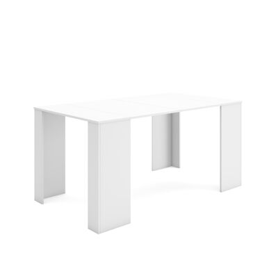 Skraut Home | Extendable Console Table | Folding dining table | 160 | For 8 people | Dining room and kitchen | Modern Style | White150_33_02