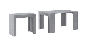 Skraut Home - Table console de salle à manger extensible jusqu'à 140 cm, coloris CIMENT, Dimensions fermées : 90x50x78 cm. 08-5VA2-LWP7 1