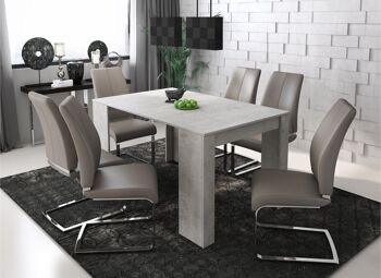Skraut Home - Table console de salle à manger extensible jusqu'à 140 cm, coloris CIMENT, Dimensions fermées : 90x50x78 cm. 08-5VA2-LWP7 2