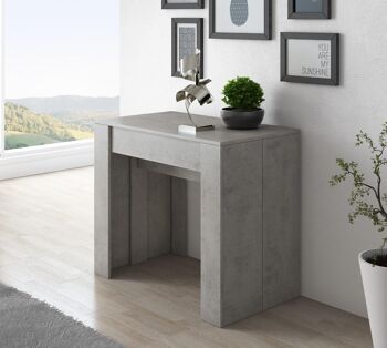 Skraut Home - Table console de salle à manger extensible jusqu'à 140 cm, coloris CIMENT, Dimensions fermées : 90x50x78 cm. 08-5VA2-LWP7 3