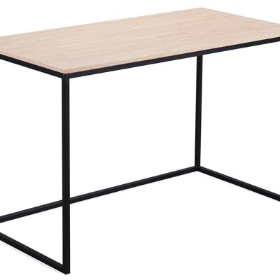 Skraut Home - Bureau MIA - Table d'étude - 120x60x75cm - Coloris chêne - Pieds en métal noir - Bureau - Salon - Salle à manger - Bureau de style nordique