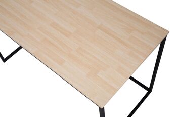 Skraut Home - Bureau MIA - Table d'étude - 120x60x75cm - Coloris chêne - Pieds en métal noir - Bureau - Salon - Salle à manger - Bureau de style nordique 4