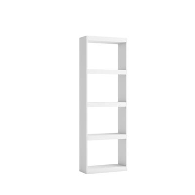 Skraut Home – TOTEM Regal mit 5 Ebenen – Bücherregal – für Wohnzimmer – Esszimmer – Schlafzimmer – Büro – offene Aufbewahrung – moderner Stil – mattweiße Farbe, 181 x 60 x 25 cm