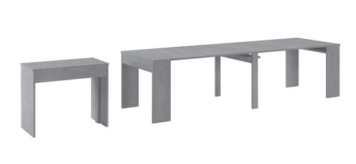 Skraut Home - Mesa de comedor consola extensible hasta 301 cm, acabado CEMENTO, Dimensiones cerrada: 90x50x78 cm de altoXZ-SWGH-CHDZ