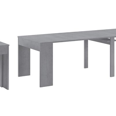 Skraut Home - Table à manger console extensible jusqu'à 301 cm, finition CIMENT, Dimensions fermé : 90x50x78 cm de hauteurXZ-SWGH-CHDZ