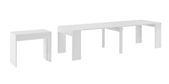 Skraut Home - Table à manger console extensible jusqu'à 301 cm, finition blanc mat, mesures fermées : 90x49x75 cm de hauteurKV-JPNN-SWJP 1