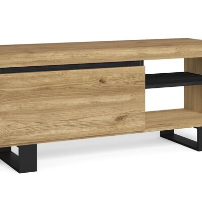 Skraut Home - TV cabinet with "Naturale" legs with Oak/Black legs, Medium, Nordic, 120x40x53cm