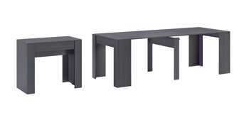 Skraut Home - Table Console de Salle à Manger extensible jusqu'à 237 cm, Argent, dimensions fermées : 90x50x78 cm de hauteur. C2-U0SP-W7NR 1