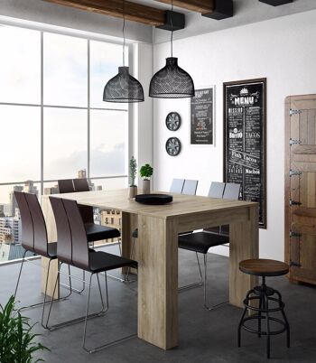 Skraut Home - Table console de salle à manger extensible jusqu'à 140 cm, coloris chêne, Dimensions fermées : 90x50x78 cm. KS-9KLZ-3A1I 2