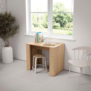 Accueil | Table console extensible | Table à manger pliante | 300 | Pour 14 personnes | Salle à manger et cuisine | Style moderne | ChêneRA-NHWC-5WDW 4