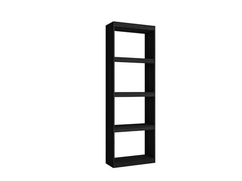 Skraut Home - Estantería TOTEM 5 Niveles - Librería - para Salón - Comedor - Dormitorio - Oficina - Almacenamiento Abierto - Estilo Moderno - Color negro Nórdico 181 x 60 x 25 cm