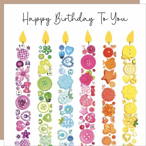 Button Candles Birthday Card