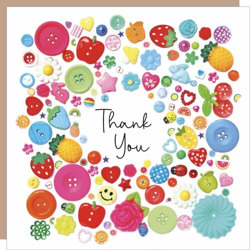 Button Thank You Card