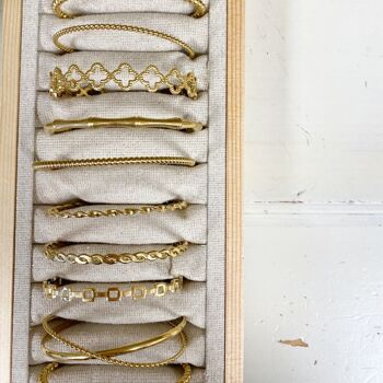 présentoir de bracelets joncs en acier inoxydable remplis 18 pièces 2