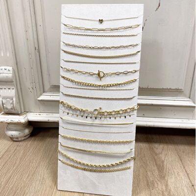 stainless steel gold chains display