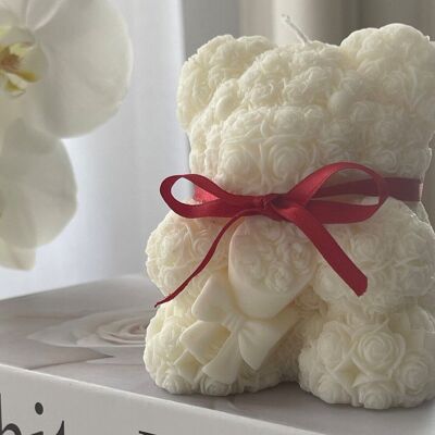 Gift candle - Decorative candle - Bear candle bouquet flowers - Animal candle