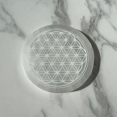 Flower of Life Selenite Plate - Recharging collection - Lulimylia®