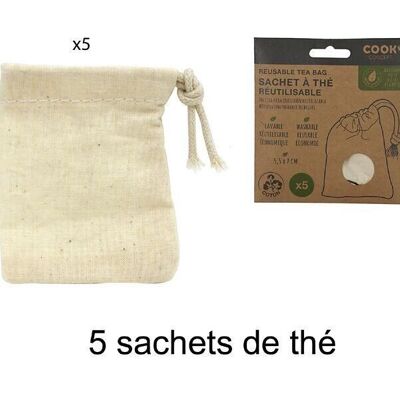 Sachet de thé réutilisable x5c