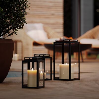 Lanterns set of 2 | Home Decoration for Indoor & Outdoor | Black