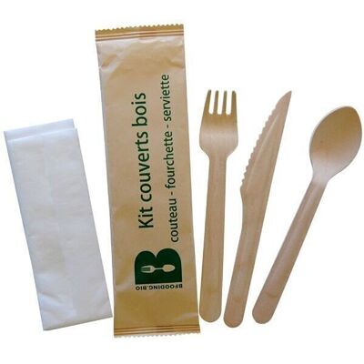 4 in 1 wooden cutlery kit