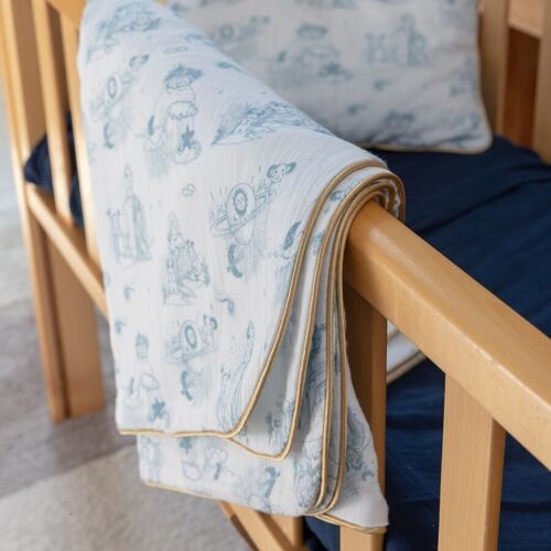 Couverture mi-saison Toile de Jouy Bleu (dernières pièces)